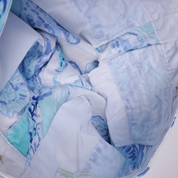Lilly Pulitzer The Buttercup Blue White Scallop Floral Cotton Shorts Siz… - Picture 14 of 16